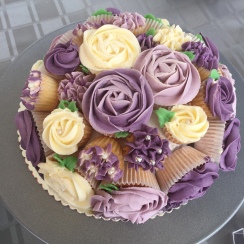 Purple & Cream Cupcake Bouquet